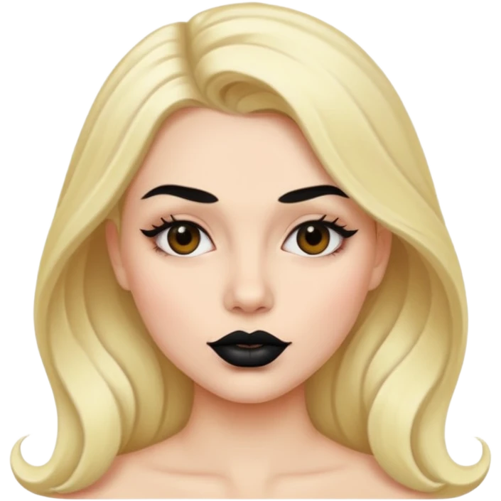 woman with black colored lips emoji