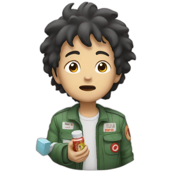 Akira eating pills emoji