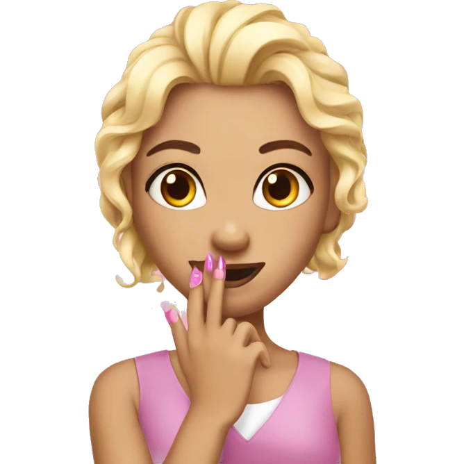 Girly emoji with nails emoji