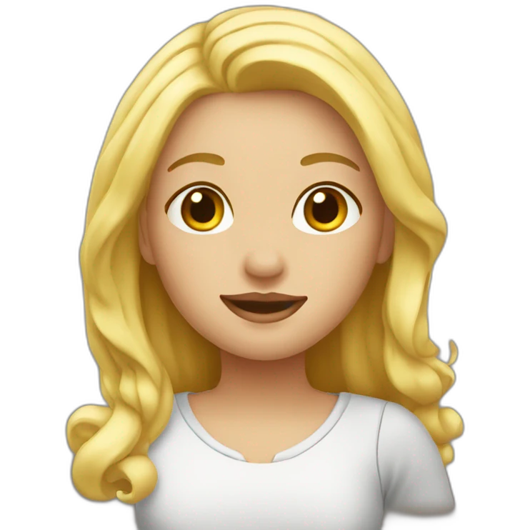Fille mèche blonde emoji