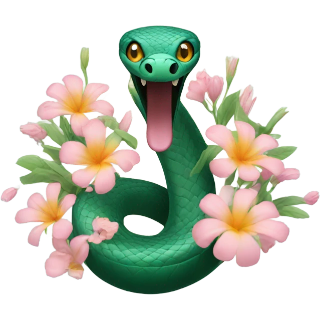 Cobra with flowers emoji