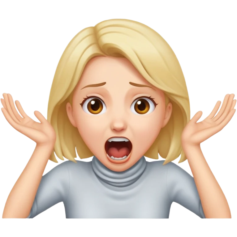 girl with hands around her neck screaming  emoji