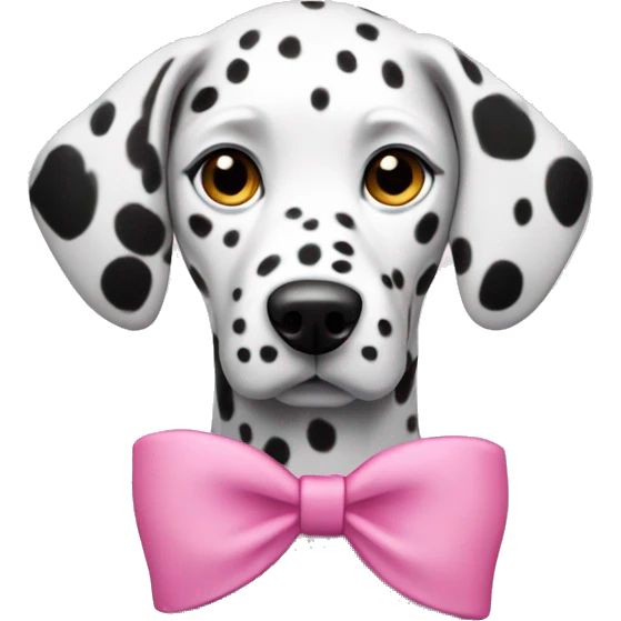 Dalmatian with pink collar with bow emoji