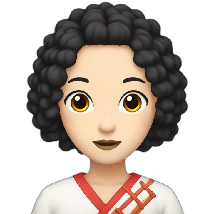 Kumiko with black hait emoji