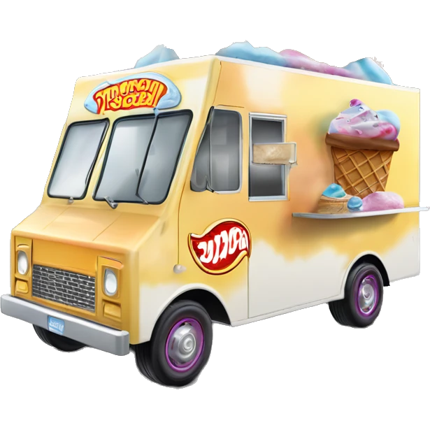 Hot wheels style 1917 ice cream food truck emoji