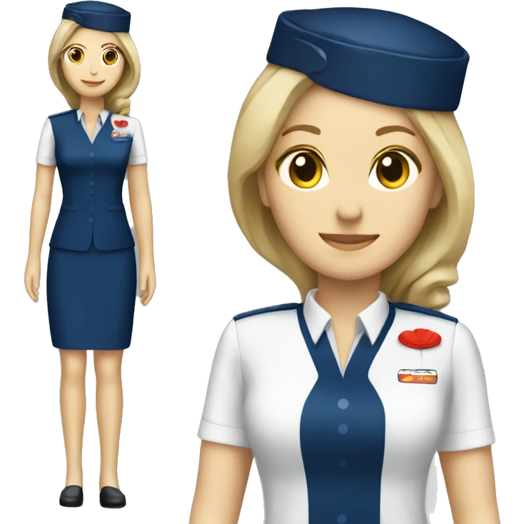Flight attendant uniform dark blue  emoji