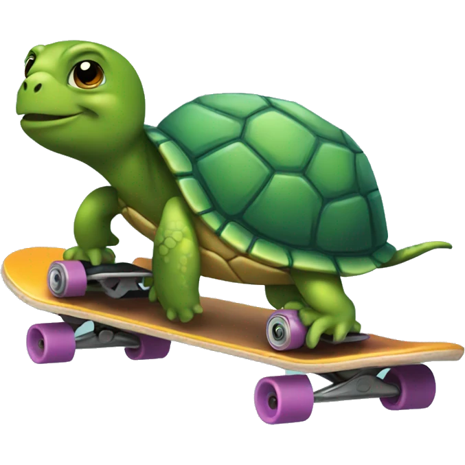 Turtle on a skateboard  emoji