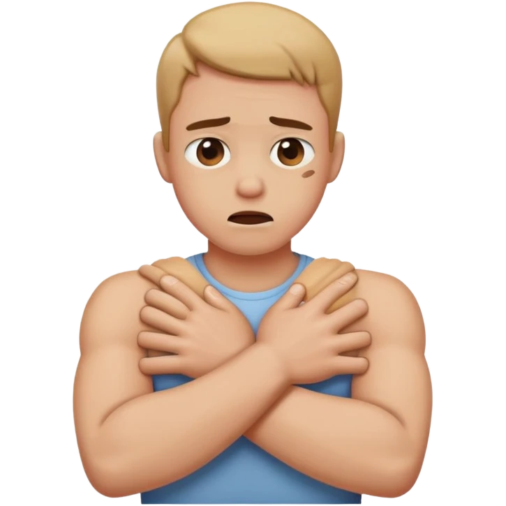 person arms crossed choking themselves emoji