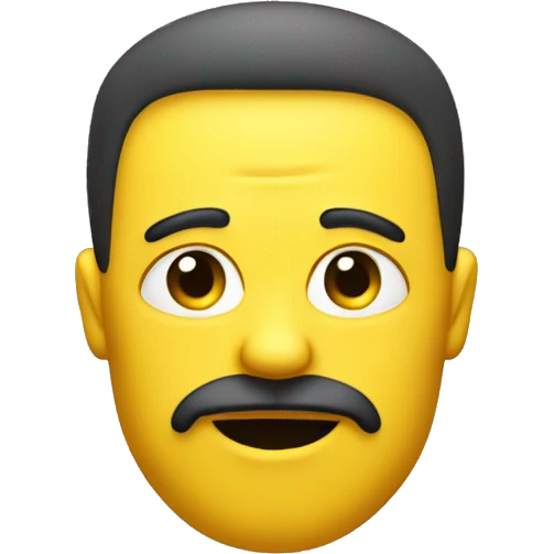 Yello head with Blank expression and goatee emoji