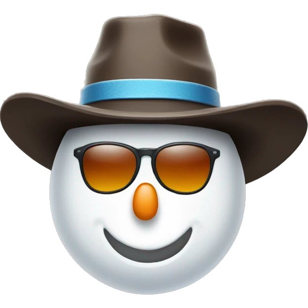 Snowman with cowboy hat and sunglasses  emoji