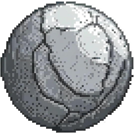 Mercury planet emoji, round, rocky gray ball covered in pitted marks and rough patches emoji