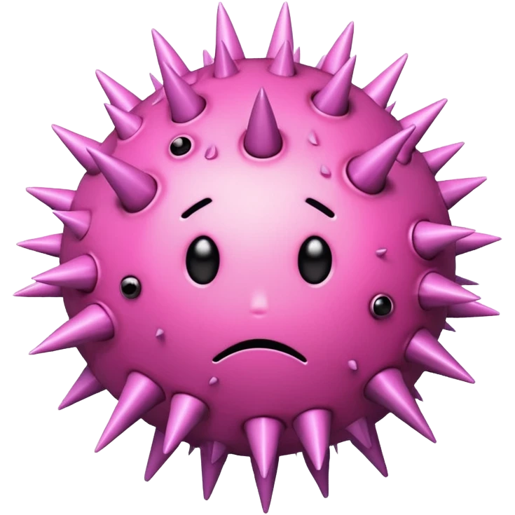 pink sad virus with many spike emoji