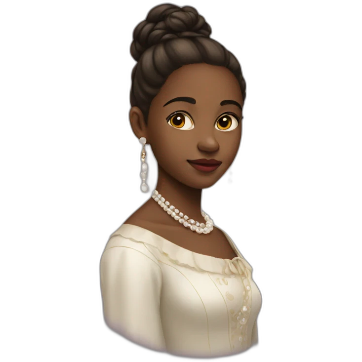 Girl with pearl earrings painting emoji
