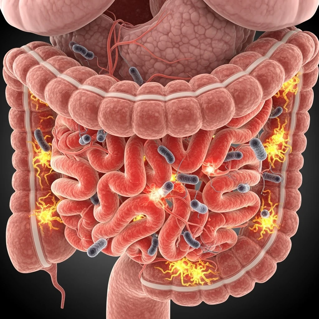 flora microbica intestinale infiammata per gli zuccheri emoji