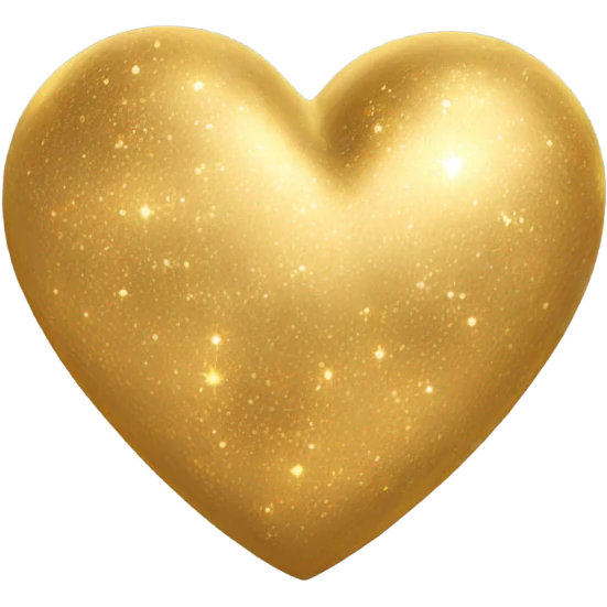 Gold cosmic heart emoji