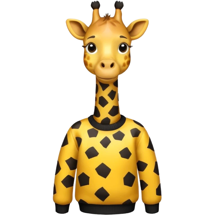 giraffe wearing yellow and black sweater emoji