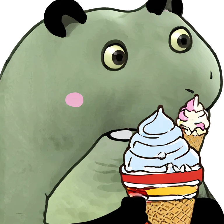 Panda eating ice cream emoji