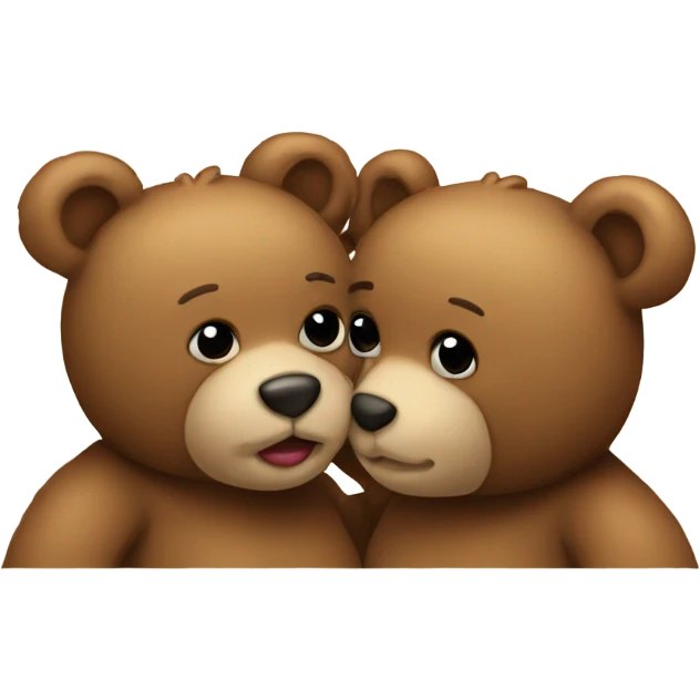 two teddy bears kissing emoji