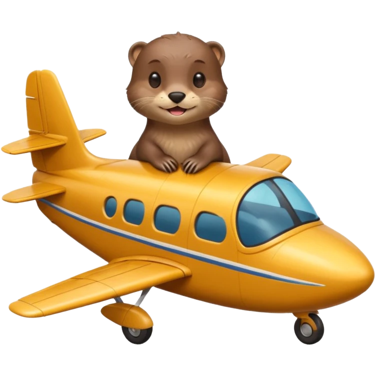 Otter sitting on top of airplane emoji