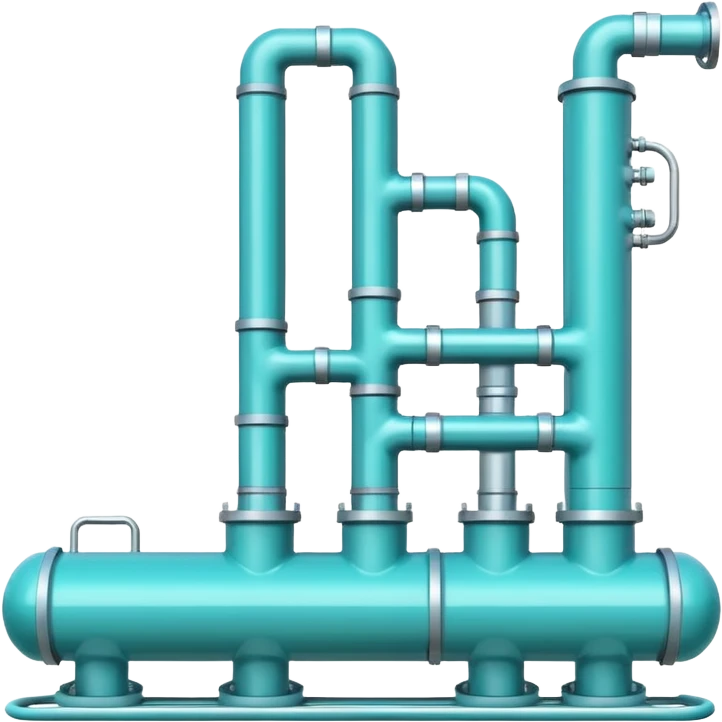 Gas pipeline in cool tones with sky blue, teal green, white, and light gray emoji