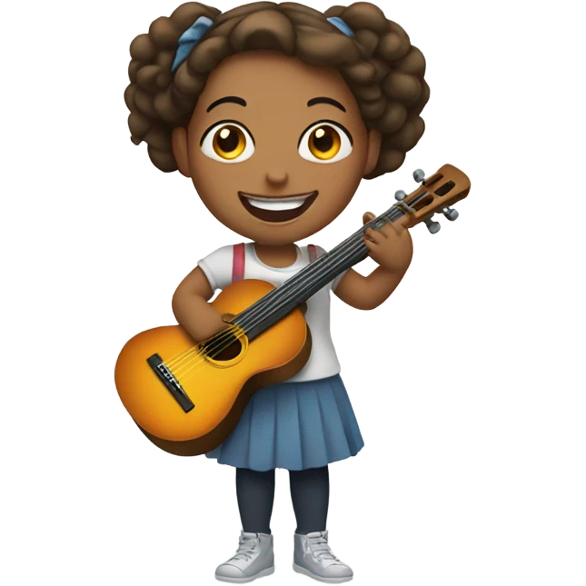 smiling girls with instruments emoji