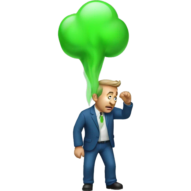 man farting green gas emoji