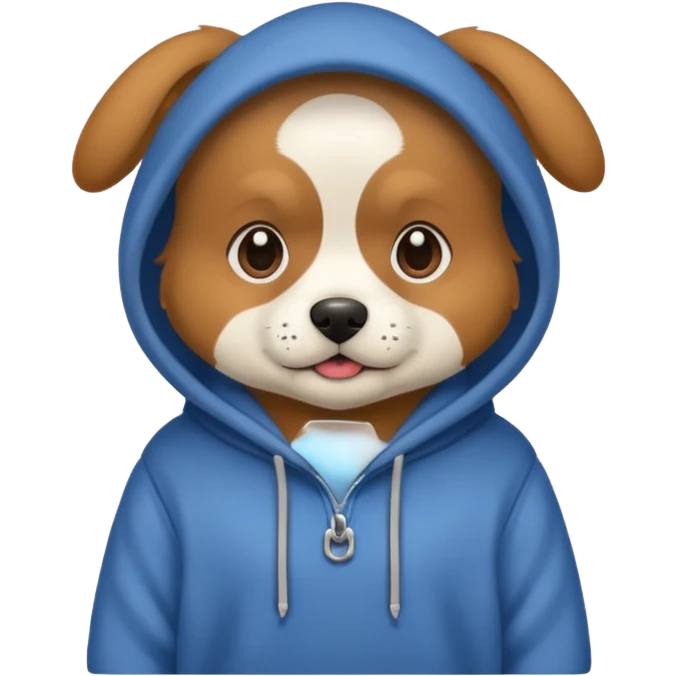 Dog wearing a hoodie emoji