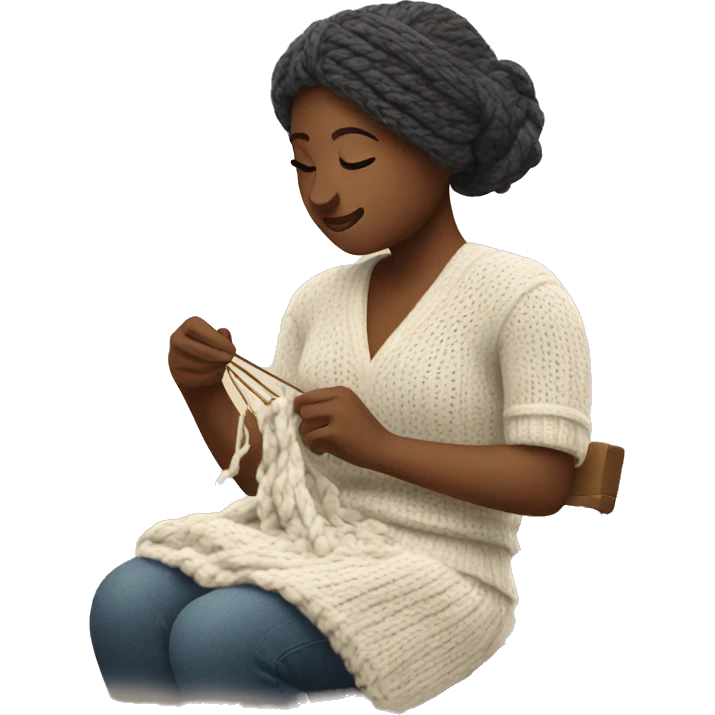 Woman knitting emoji