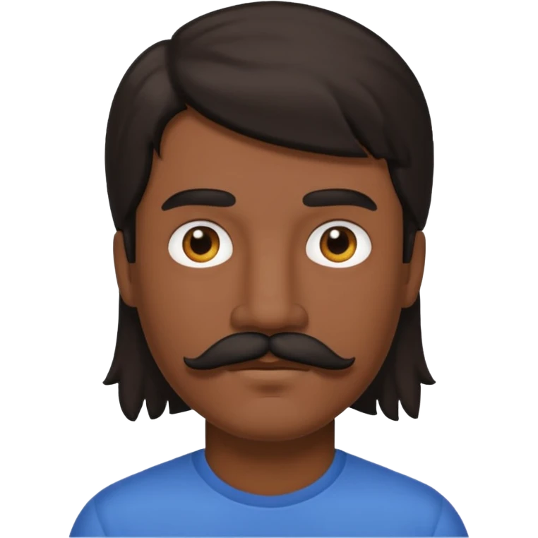 White man with dark mullet and mustache emoji