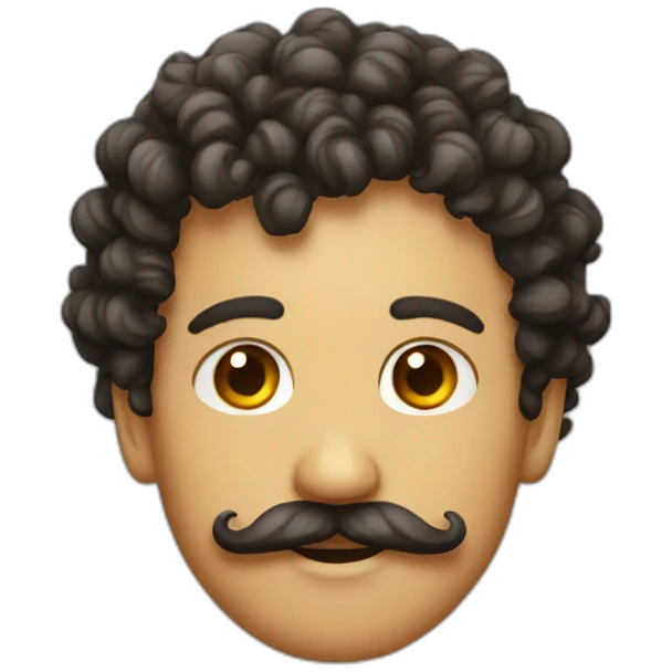 curly mustache emoji