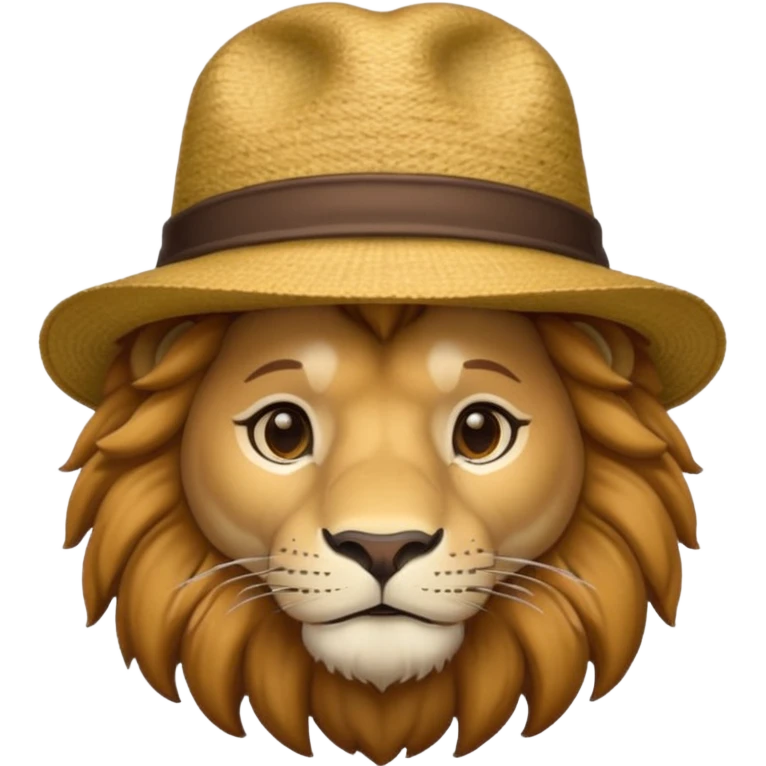 lion wearing hat emoji