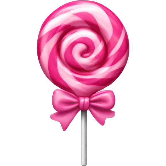 pink lollipop with bow at the bottom  emoji