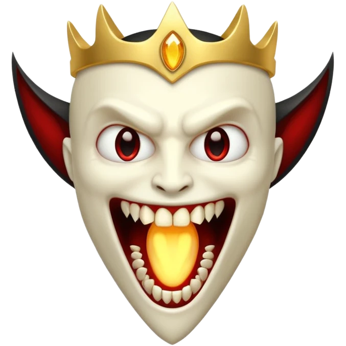 vampire fangs with halo emoji