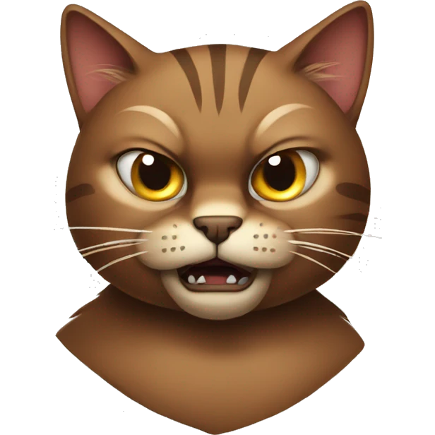 brown cat angry emoji