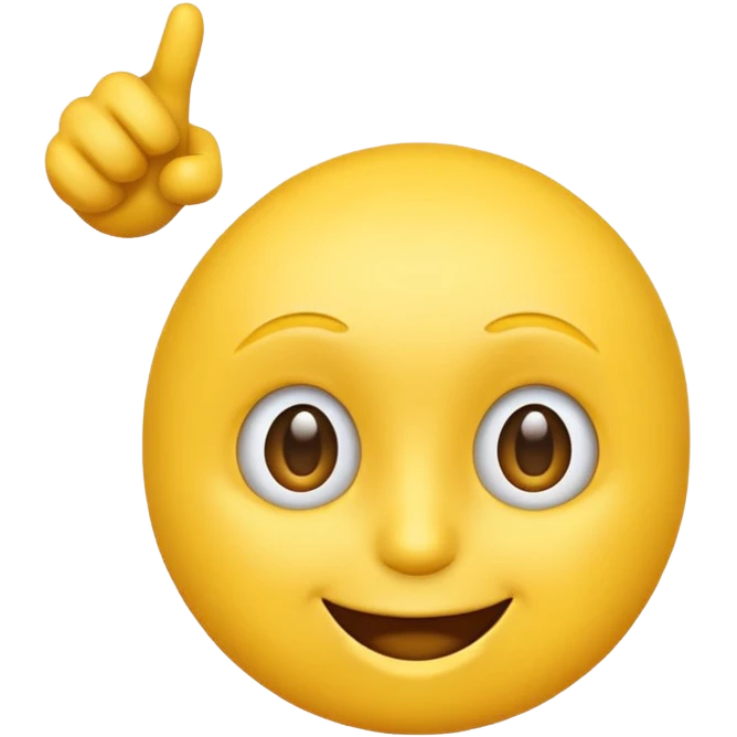 Yellow emoji pointing to its head like "smart thinking" emoji