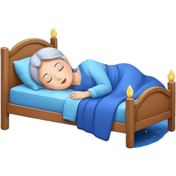 Peaceful night sleep, moon and stars, glowing fruit releasing melatonin, calm blue tones, simple emoji style emoji