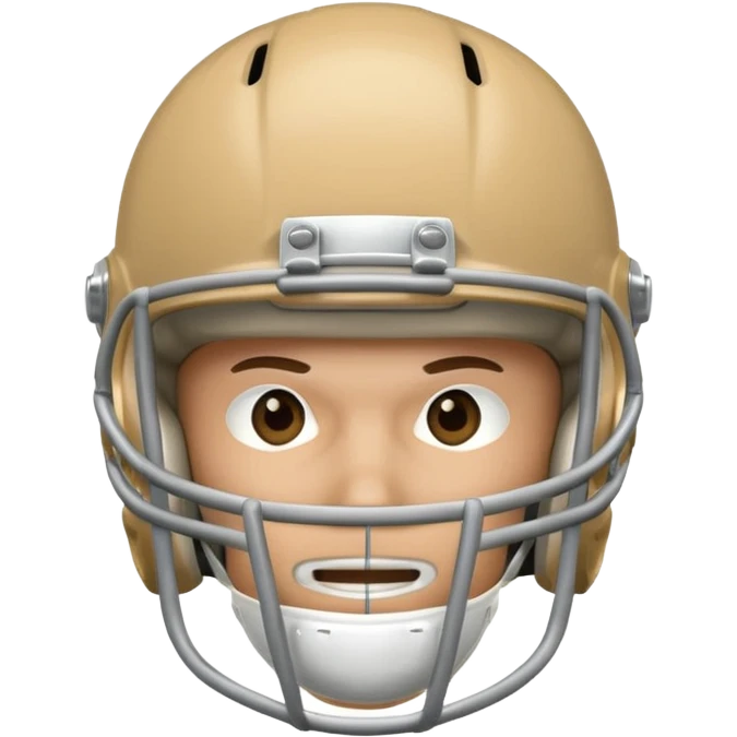 College football player helmet in light tan color  emoji