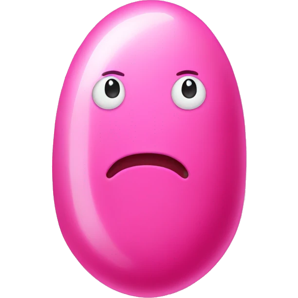 A pink jellybean emoji