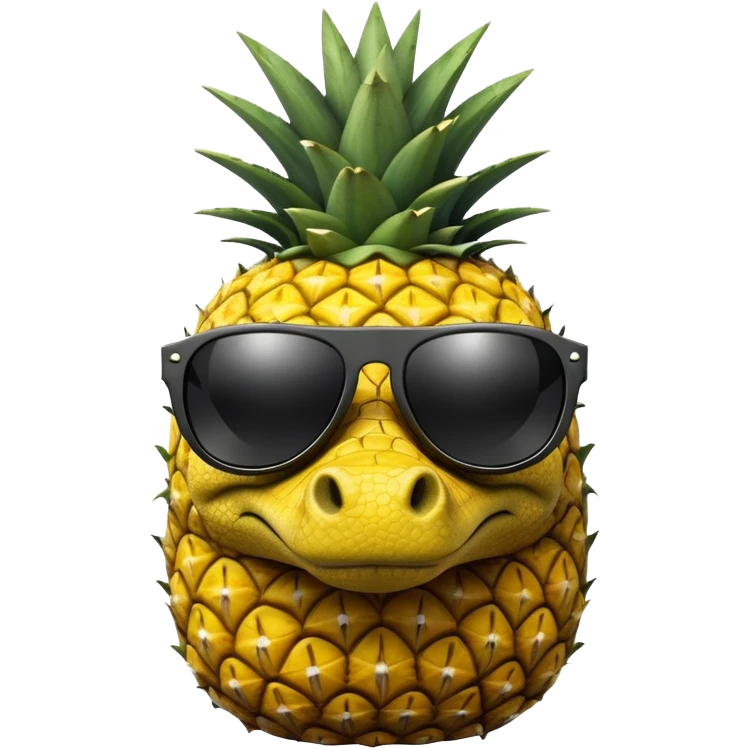 Pineapple with a crocodiles head and black sunglasses  emoji