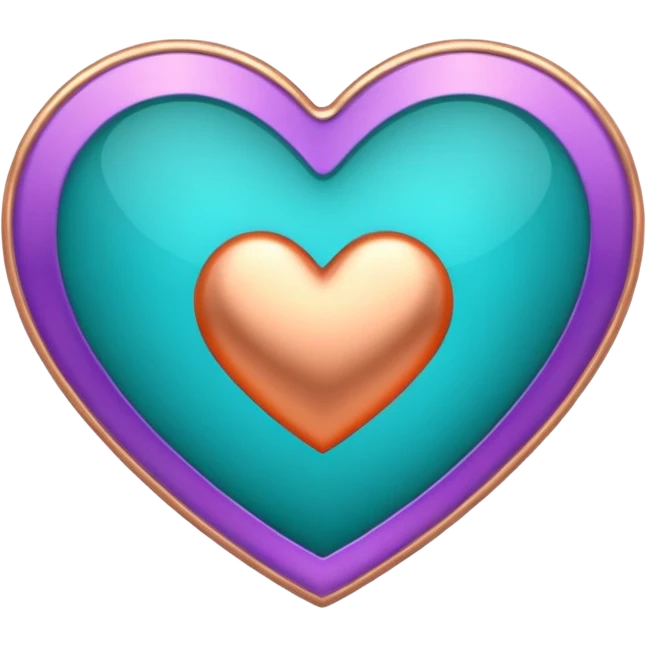 I need a teal, orange , purple, and rose gold Heart emoji  emoji