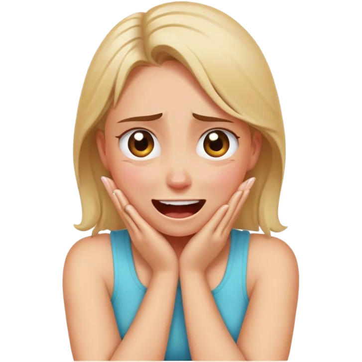 arms crossed around neck crying laughing with crazy eyes girl emoji