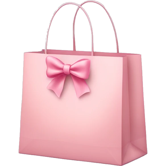 light pink shopping bag with bow emoji