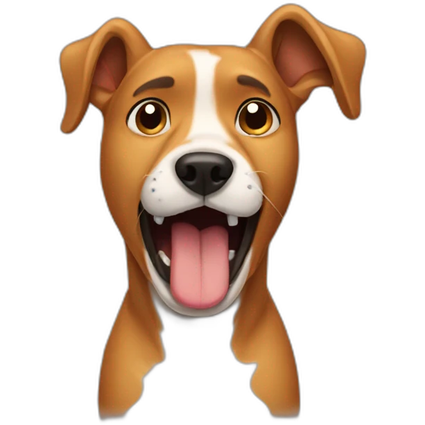 Coughing dog emoji