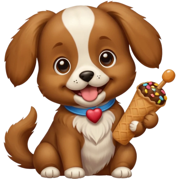 Puppy eating a treat emoji