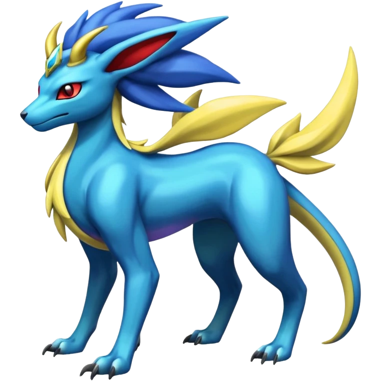 Shiny Dark Edgy Suicune-Salamence-Manectric-Aurorus-Fakémon-hybrid-creature (full body)  emoji