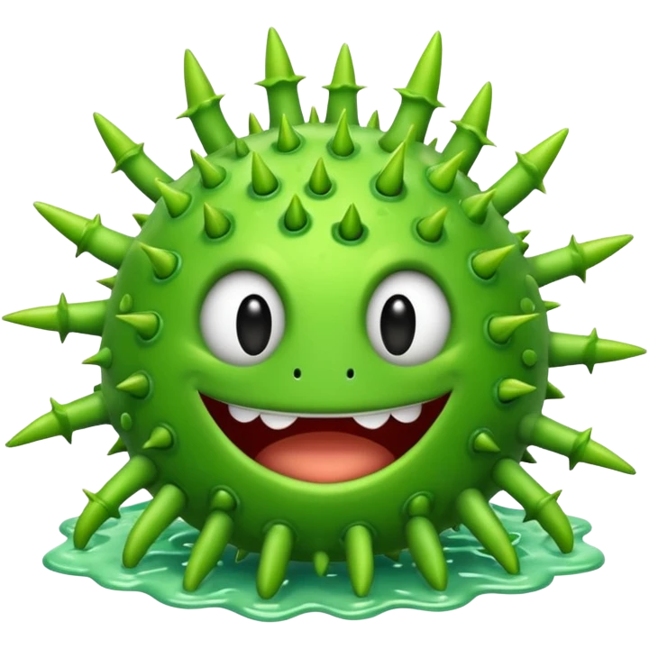 smiling green virus emoji