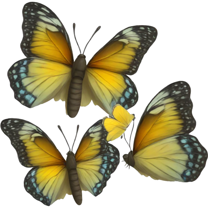 three butterflies emoji