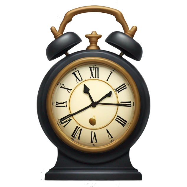 Old fashioned clock about to strike midnight  emoji