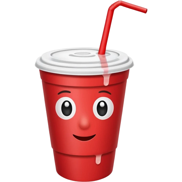red paper cup with a straw emoji