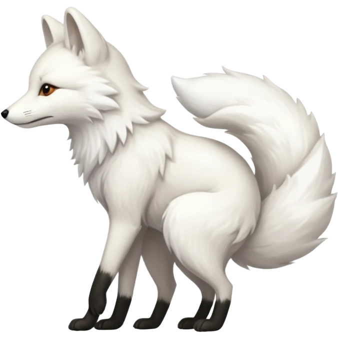White fox side profile full body facing left  emoji